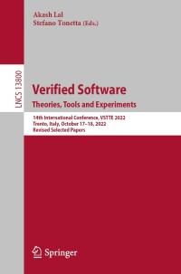 صورة الغلاف: Verified Software. Theories, Tools and Experiments. 9783031258022