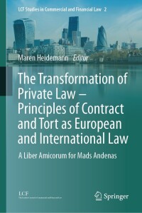 Cover image: The Transformation of Private Law – Principles of Contract and Tort as European and International Law 9783031284960
