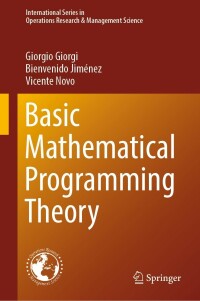 Cover image: Basic Mathematical Programming Theory 9783031303234
