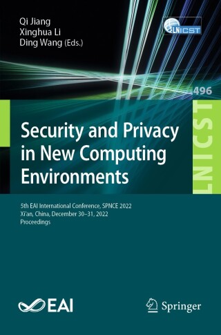 Imagen de portada: Security and Privacy in New Computing Environments 9783031306228