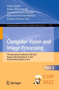 Cover image: Computer Vision and Image Processing 9783031314162