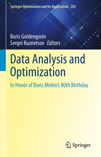 Cover image: Data Analysis and Optimization 9783031316531