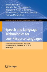Cover image: Speech and Language Technologies for Low-Resource Languages 9783031332302