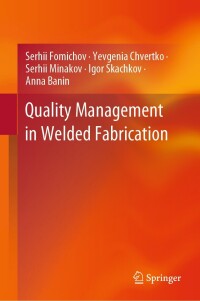 Cover image: Quality Management in Welded Fabrication 9783031347993