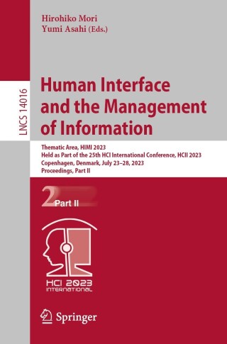 Cover image: Human Interface and the Management of Information 9783031351280