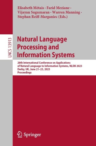 Cover image: Natural Language Processing and Information Systems 9783031353192