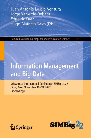 Titelbild: Information Management and Big Data 9783031354441
