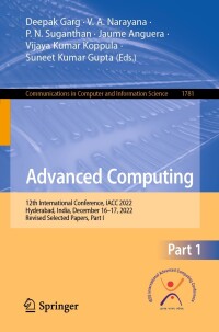 Cover image: Advanced Computing 9783031356407