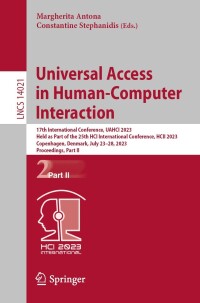 Imagen de portada: Universal Access in Human-Computer Interaction 9783031358968