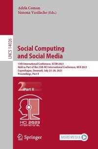 Imagen de portada: Social Computing and Social Media 9783031359262