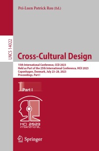 Immagine di copertina: Cross-Cultural Design 9783031359354