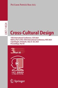 صورة الغلاف: Cross-Cultural Design 9783031359453