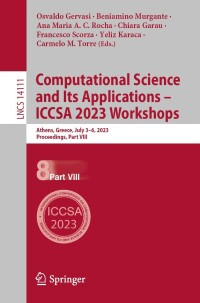 Imagen de portada: Computational Science and Its Applications – ICCSA 2023 Workshops 9783031371257