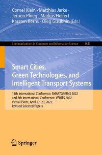 Cover image: Smart Cities, Green Technologies, and Intelligent Transport Systems 9783031374692