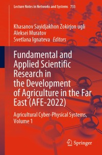 Imagen de portada: Fundamental and Applied Scientific Research in the Development of Agriculture in the Far East (AFE-2022) 9783031379772