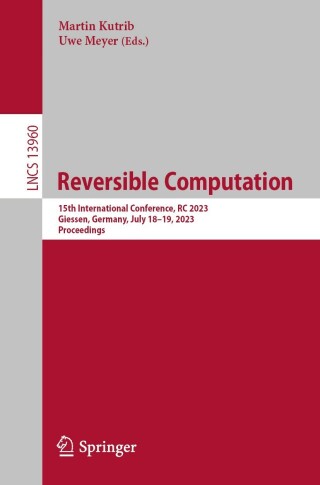 Cover image: Reversible Computation 9783031380990