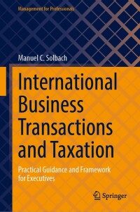 Imagen de portada: International Business Transactions and Taxation 9783031392399
