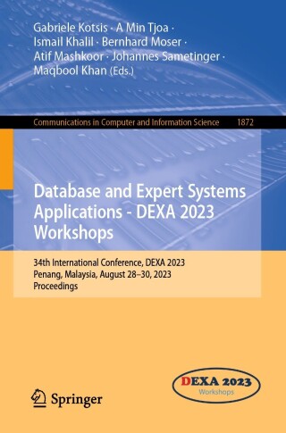 Cover image: Database and Expert Systems Applications - DEXA 2023 Workshops 9783031396885