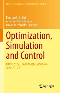 Cover image: Optimization, Simulation and Control 9783031412288
