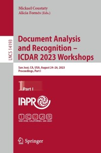 Imagen de portada: Document Analysis and Recognition – ICDAR 2023 Workshops 9783031414978