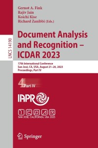 Titelbild: Document Analysis and Recognition - ICDAR 2023 9783031416842