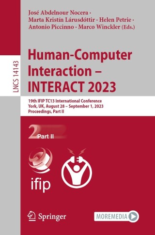 Titelbild: Human-Computer Interaction – INTERACT 2023 9783031422829