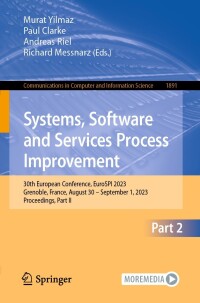 Cover image: Systems, Software and Services Process Improvement 9783031423093