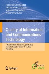 Imagen de portada: Quality of Information and Communications Technology 9783031437021