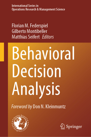 Cover image: Behavioral Decision Analysis 9783031444234