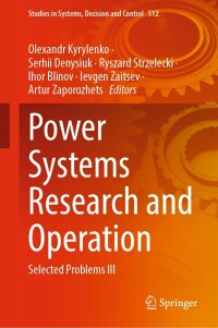 Cover image: Power Systems Research and Operation 9783031447716