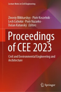 Imagen de portada: Proceedings of CEE 2023 9783031449543