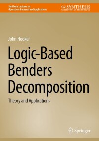 Imagen de portada: Logic-Based Benders Decomposition 9783031450389
