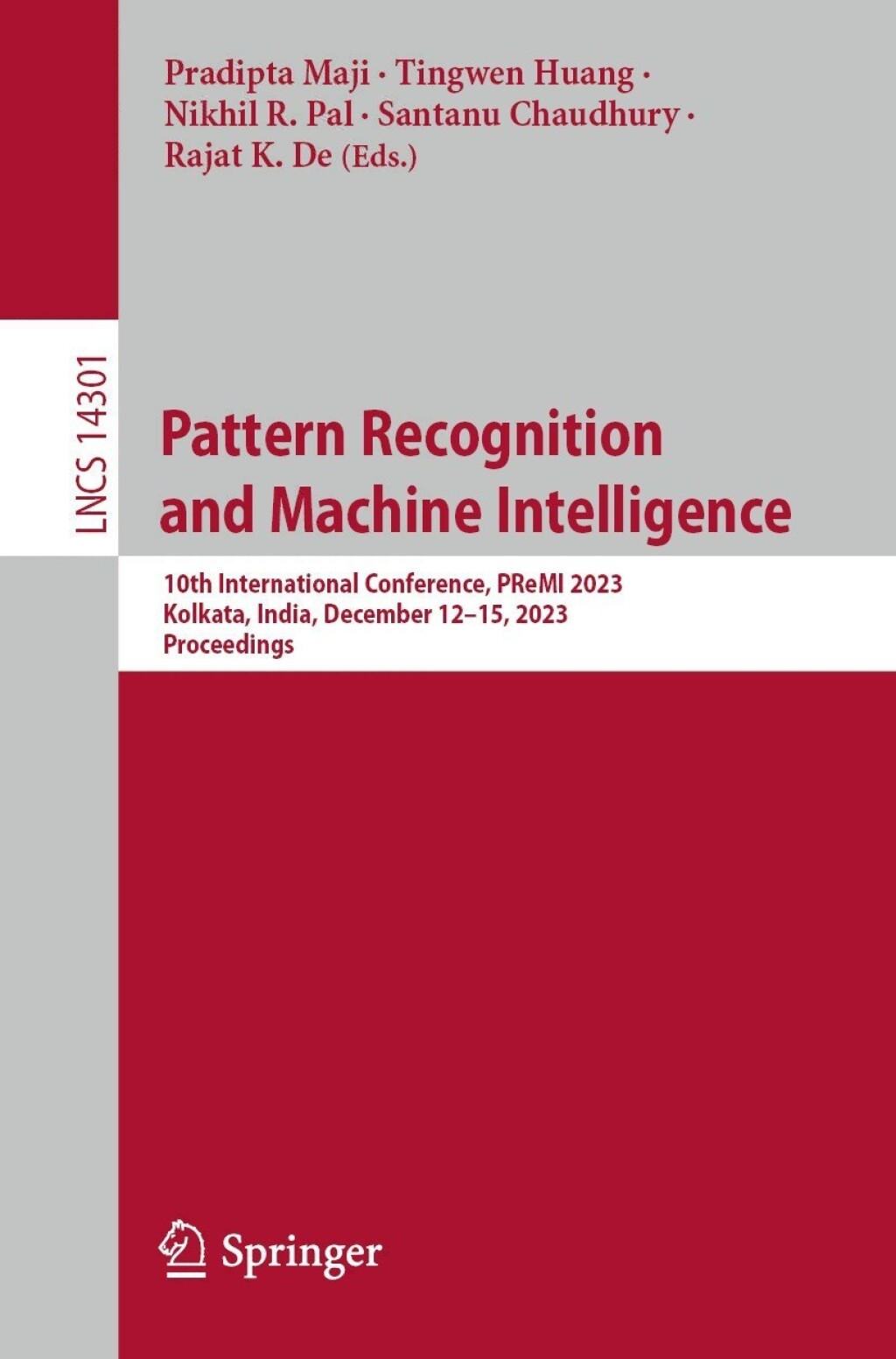 Pattern Recognition and Machine Intelligence (eBook)