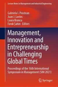 Cover image: Management, Innovation and Entrepreneurship in Challenging Global Times 9783031471636
