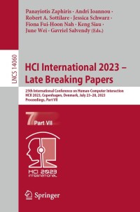 Cover image: HCI International 2023 – Late Breaking Papers 9783031480591