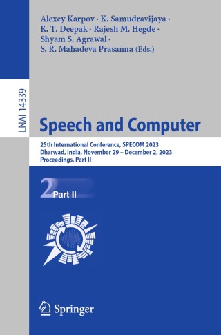 Cover image: Speech and Computer 9783031483110