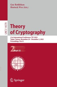 Cover image: Theory of Cryptography 9783031486173