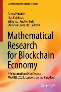 Imagen de portada: Mathematical Research for Blockchain Economy 9783031487309