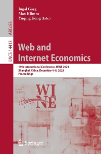 Omslagafbeelding: Web and Internet Economics 9783031489730