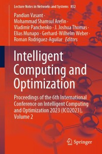 Cover image: Intelligent Computing and Optimization 9783031503290