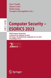 Imagen de portada: Computer Security – ESORICS 2023 9783031514753