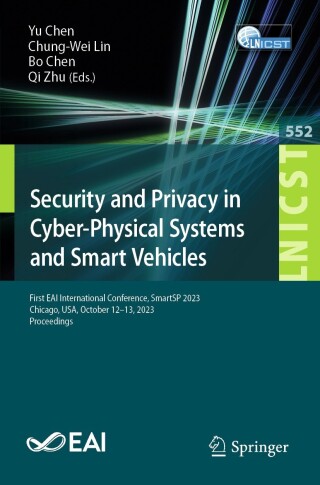 Imagen de portada: Security and Privacy in Cyber-Physical Systems and Smart Vehicles 9783031516290