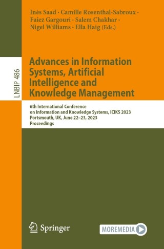 Cover image: Advances in Information Systems, Artificial Intelligence and Knowledge  Management 9783031516634