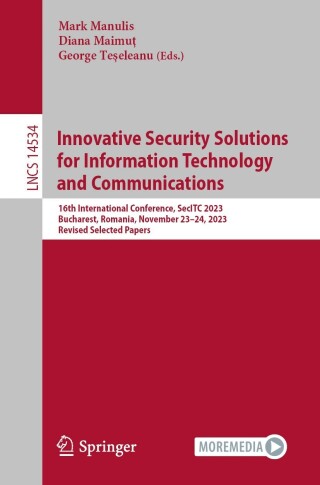 Imagen de portada: Innovative Security Solutions for Information Technology and Communications 9783031529467