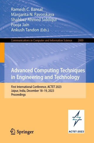 Imagen de portada: Advanced Computing Techniques in Engineering and Technology 9783031541612