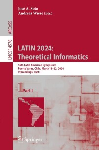 Cover image: LATIN 2024: Theoretical Informatics 9783031555978