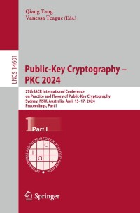 Imagen de portada: Public-Key Cryptography – PKC 2024 9783031577208