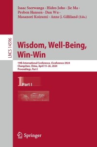 Cover image: Wisdom, Well-Being, Win-Win 9783031578496