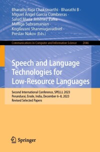 Imagen de portada: Speech and Language Technologies for Low-Resource Languages 9783031584947