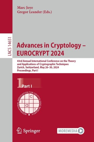 Imagen de portada: Advances in Cryptology – EUROCRYPT 2024 9783031587153